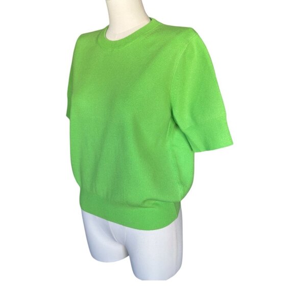 NWT French Connection Green CosySoft Short Sleeve Pullover Sweater Women's L - Picture 2 of 11